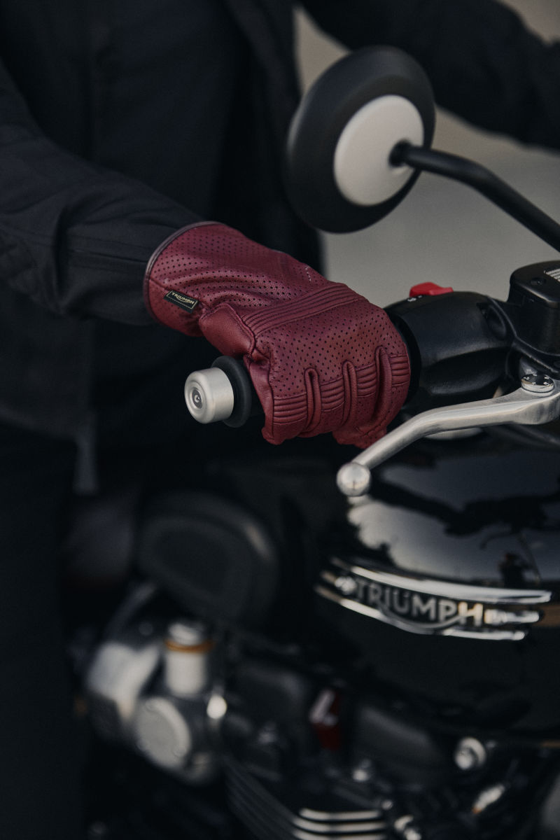Cali Perforated Leather Black Gloves | Motorcycle Clothing